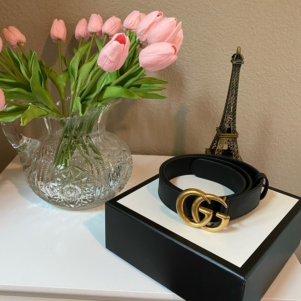 Gucci Leather Belt with Double G Buckle